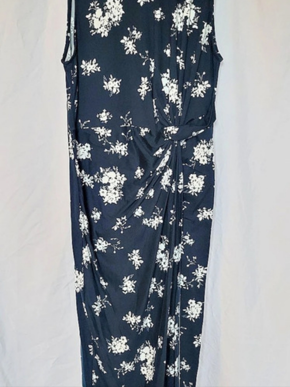 nine britton Floral Maxi Dress in Blue & White Size XL Like New